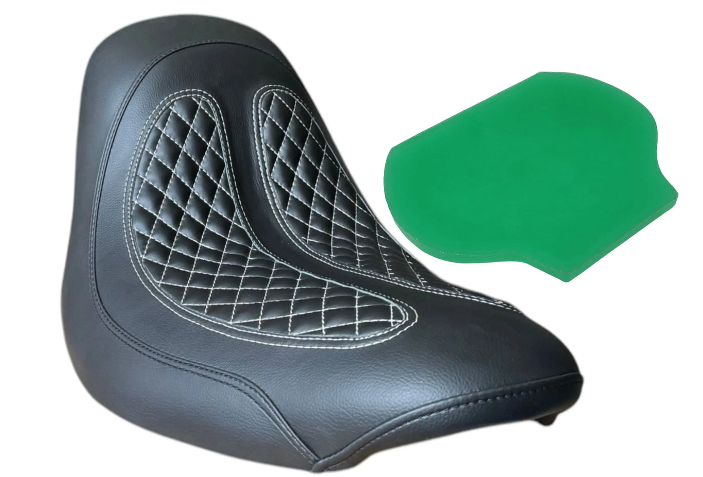 Harley Davidson Softail Seat Narrow Diamond white Stitch 2006-2017 - Champ Customs Shop