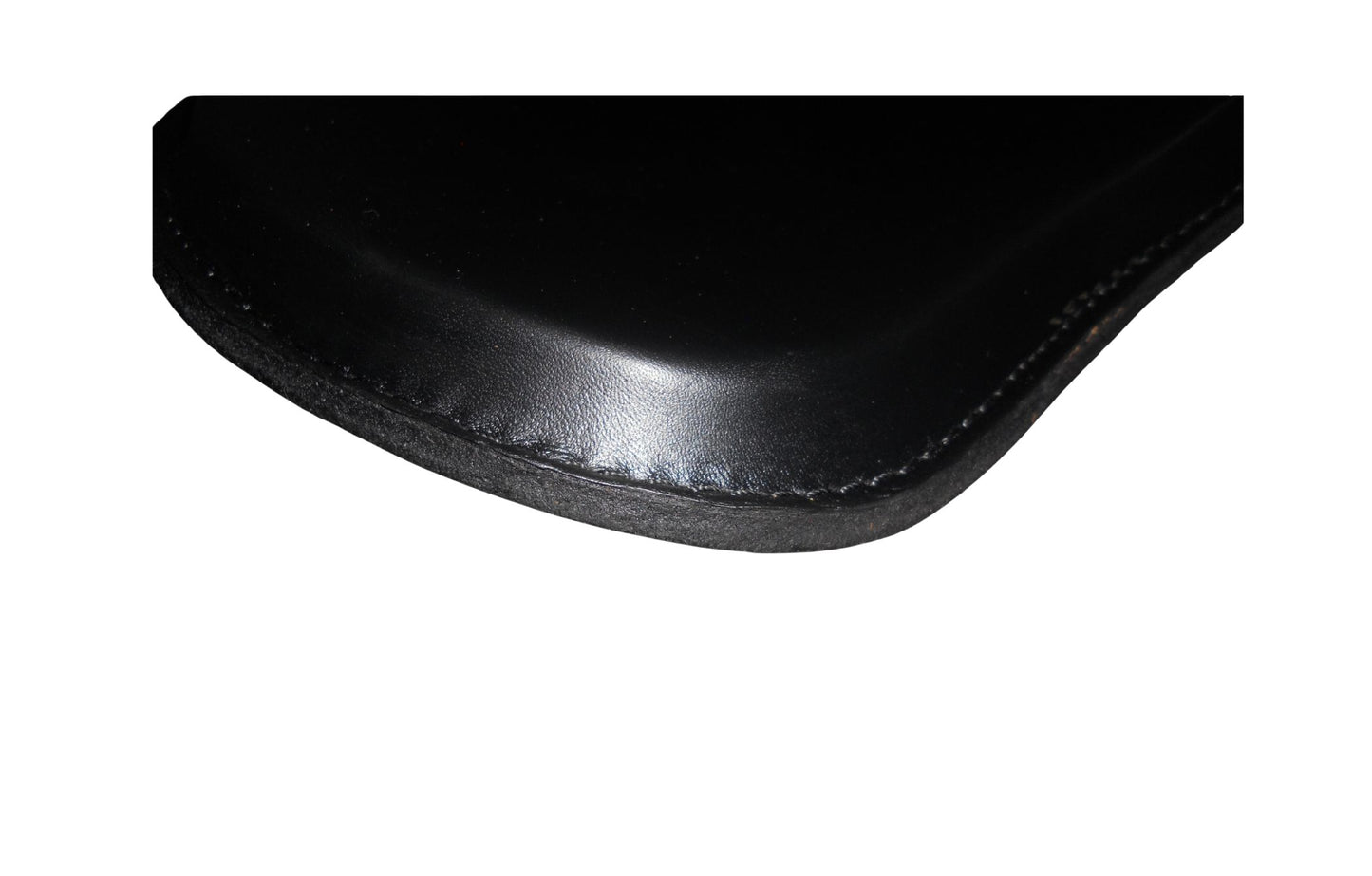 Wide large Solo Seat Top Genuine BLK Thick Leather Wide / Tractor Style Plain Extra Comfort 15mm Padding4.0mm HeavyFormed Steel