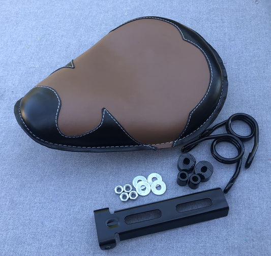 Genuine Leather Universal Solo Seat Hand Stitched Harley Yamaha Chopper Bobber Honda