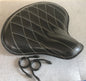 Harley Tractor Style Seat Real Black Leather Diamond Honda Bobber Chopper Yamaha