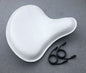 Harley Tractor Style Solo Seat Genuine White Leather Honda Bobber Chopper Yamaha