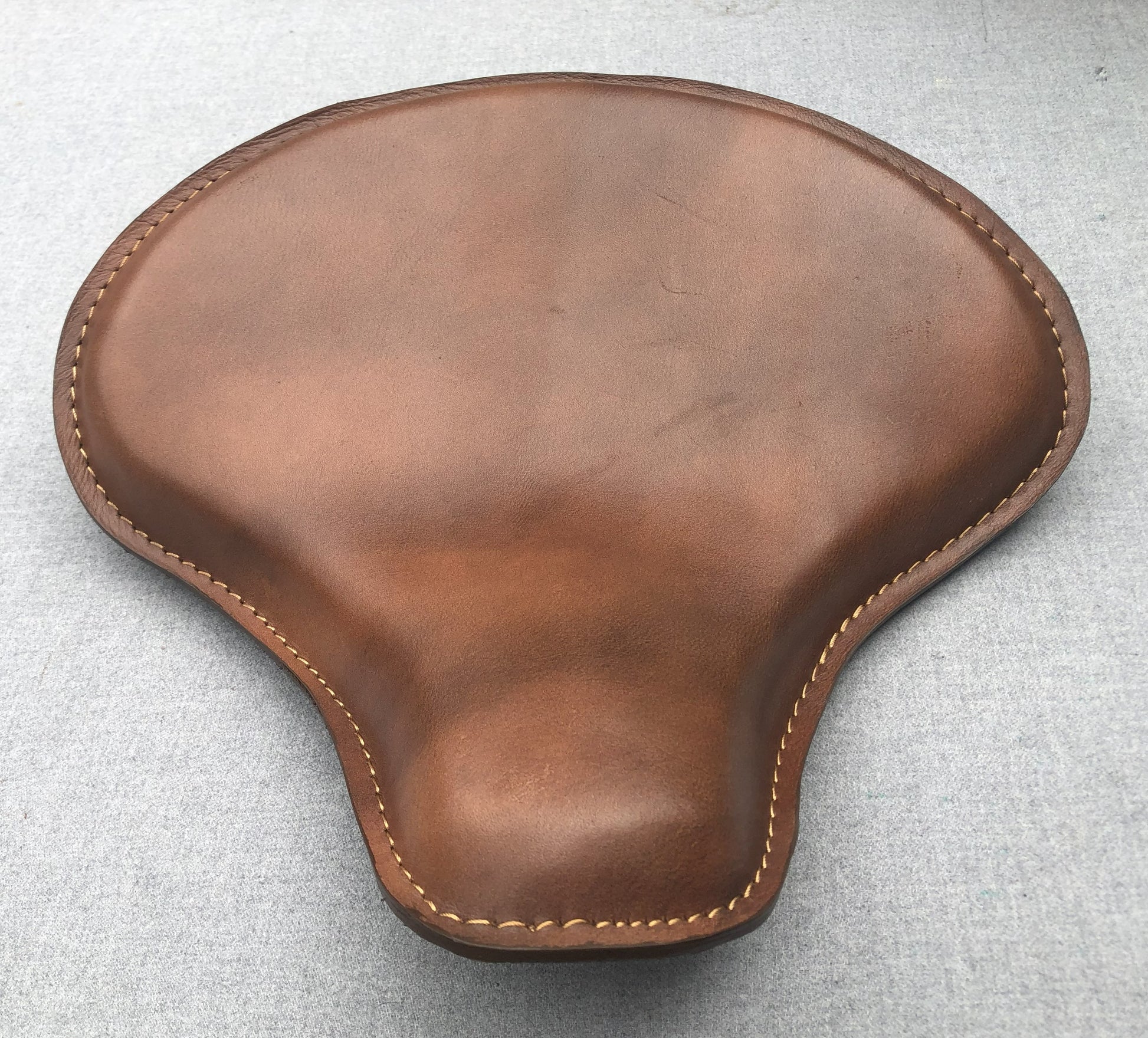 Harley Tractor Style Seat Genuine Distressed Leather Honda Bobber Chopper Yamaha - Champ Customs Shop