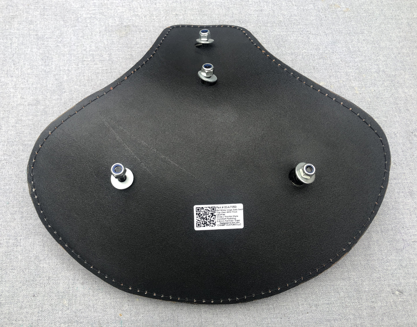 Harley Tractor Style Solo Seat Genuine Tan Leather Honda Bobber Chopper Yamaha - Champ Customs Shop