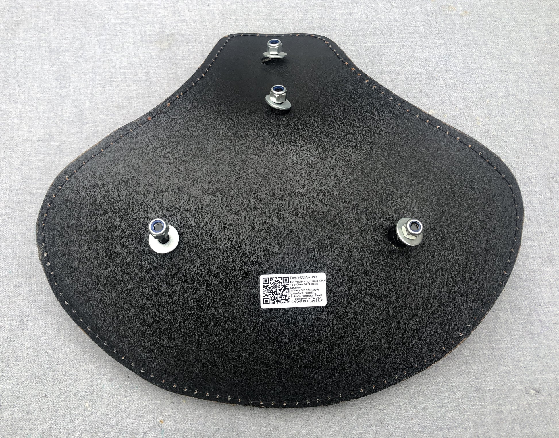 Harley Tractor Style Solo Seat Genuine Tan Leather Honda Bobber Chopper Yamaha - Champ Customs Shop
