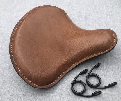 Harley Tractor Style Solo Seat Bison Genuine Leather Honda Bobber Chopper Yamaha - Champ Customs Shop