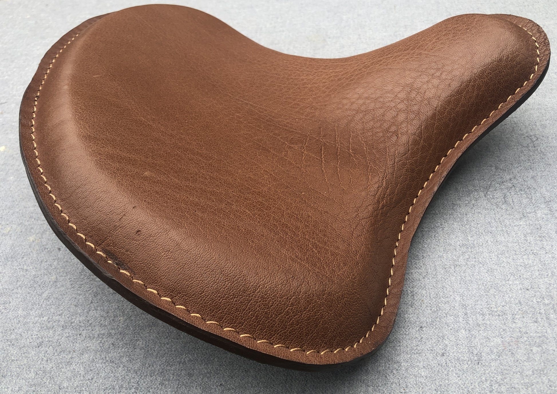 Harley Tractor Style Solo Seat Bison Genuine Leather Honda Bobber Chopper Yamaha - Champ Customs Shop