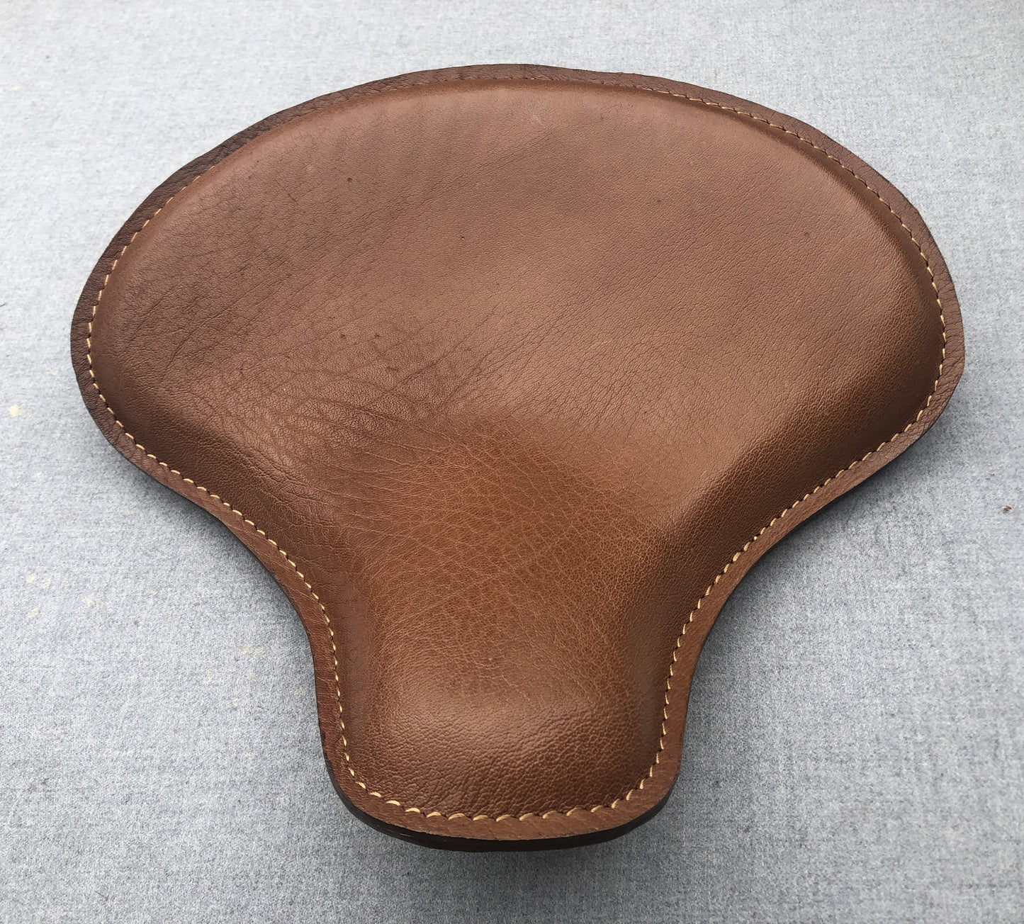 Harley Tractor Style Solo Seat Bison Genuine Leather Honda Bobber Chopper Yamaha - Champ Customs Shop