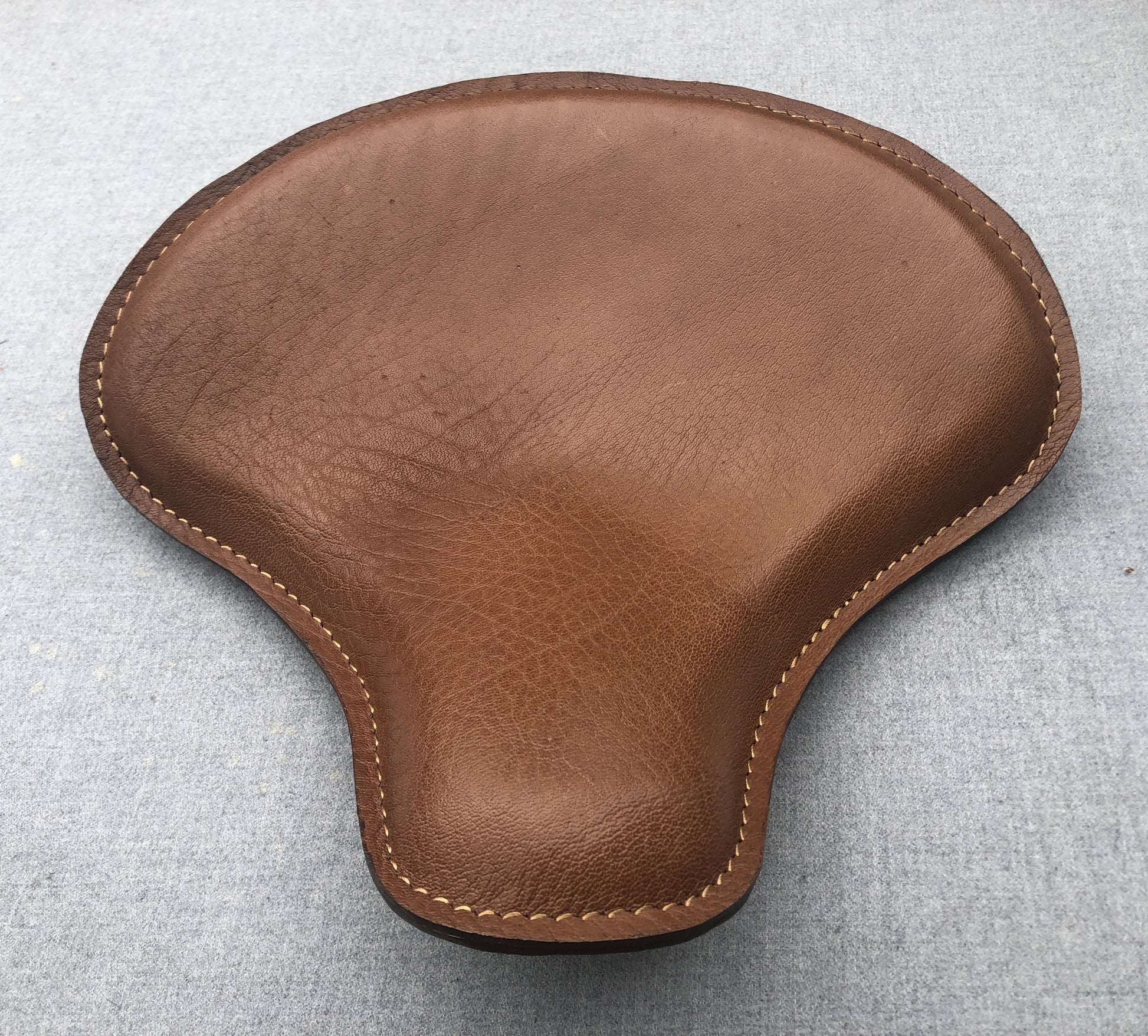 Harley Tractor Style Solo Seat Bison Genuine Leather Honda Bobber Chopper Yamaha - Champ Customs Shop