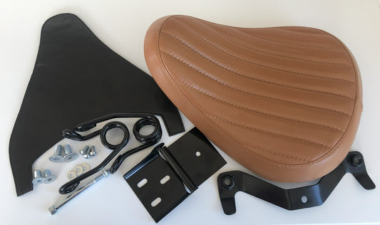 Harley Davidson Sportster Genuine Leather Seat with Kit Springs XL883 XL1200 - Champ Customs Shop