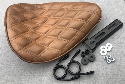 Thin High Back Seat Genuine Leather Harley Yamaha Chopper Bobber Honda Triumph