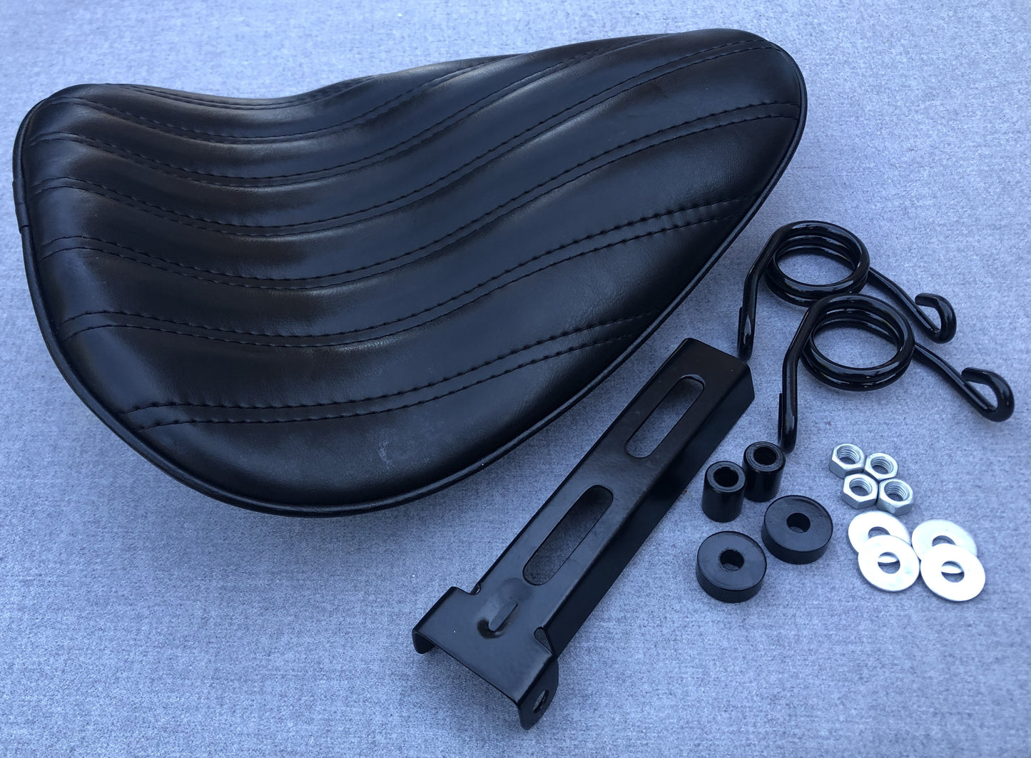 Thin High Back Seat Genuine Leather Harley Yamaha Chopper Bobber Honda Triumph