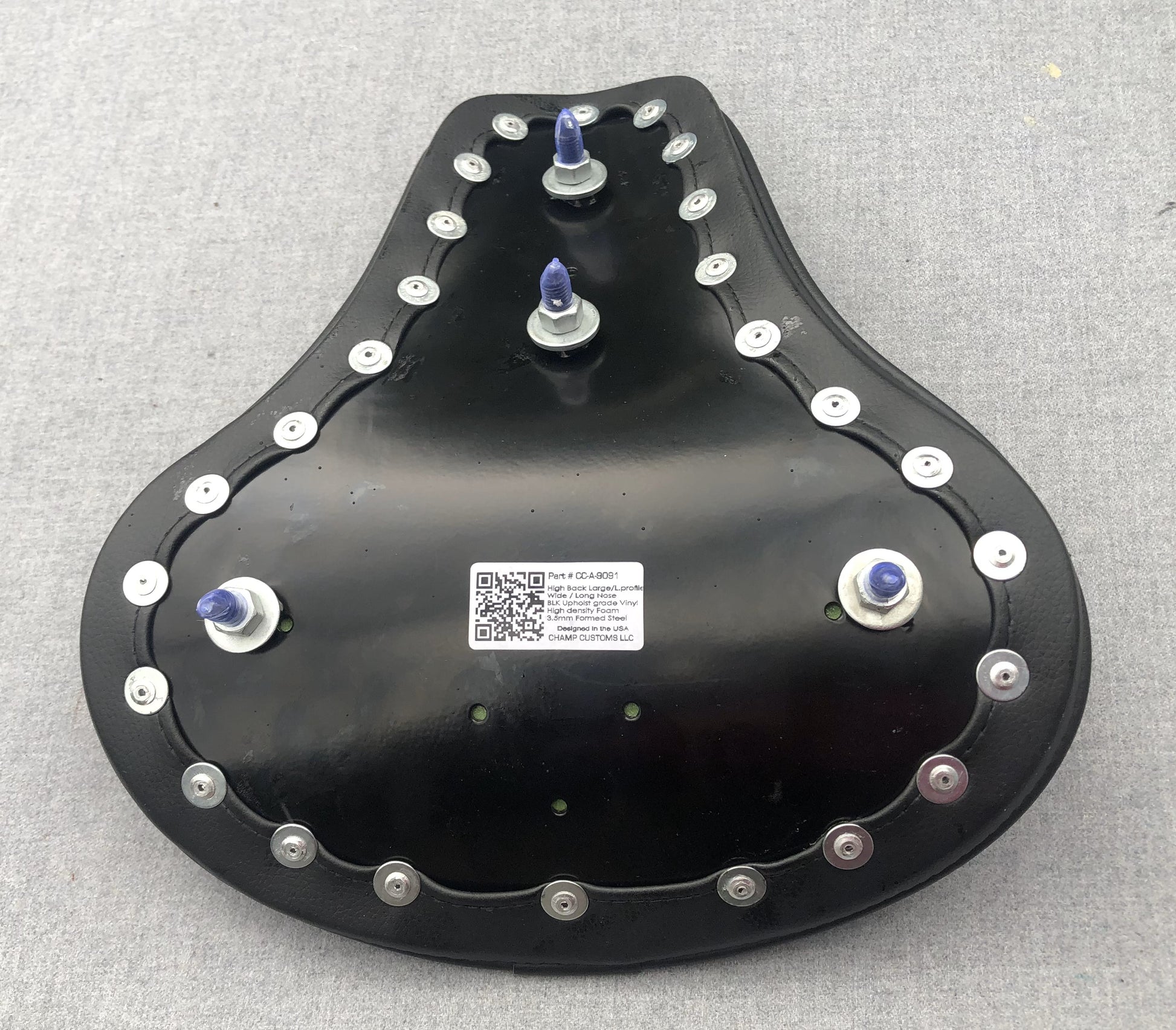 Universal Long Nose Seat Harley Yamaha Chopper Bobber Honda Triumph Spring Black - Champ Customs Shop