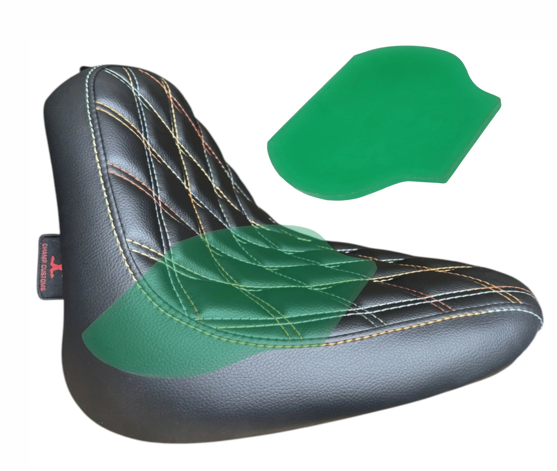 Champ Customs Double Diamond GEL Seat for Yamaha V Star 650 | Premium Comfort & Style - Champ Customs Shop