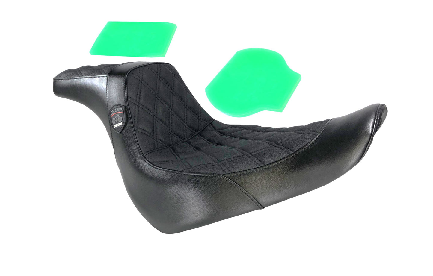 Champ Customs Performance Gripper Dual Hybrid GEL Seat for Softail low rider Diamond Stitch 2018-2025