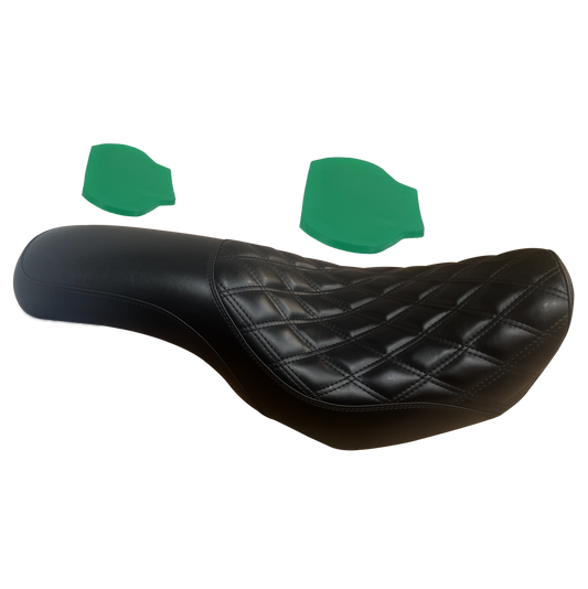 Harley Davidson Dyna FXD , FXDWG Double Pleated Stitch 2-UP Driver & Passenger Gel Seat 2006-2017 - Champ Customs Shop