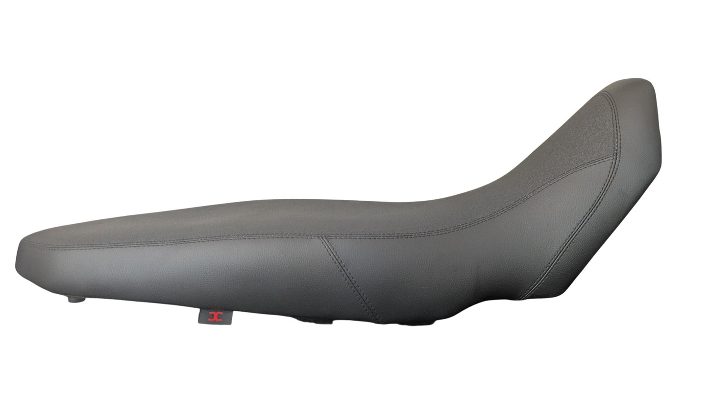 Close-up of gripper top and marine grade thick Vinyl stitching on Champ Customs T7 seat