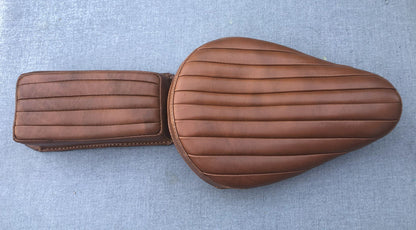 Harley Chopper Bobber Triumph Knucklehead Vintage Bates Style Real Leather Seat