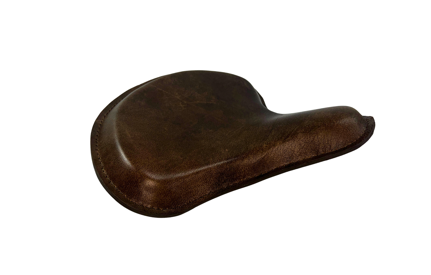Harley Tractor Style Solo Seat Rustic Brown Genuine Leather Honda Bobber Chopper Yamaha - Champ Customs Shop