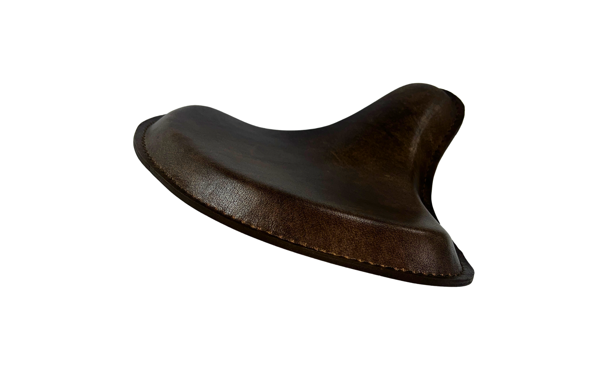 Harley Tractor Style Solo Seat Rustic Brown Genuine Leather Honda Bobber Chopper Yamaha - Champ Customs Shop