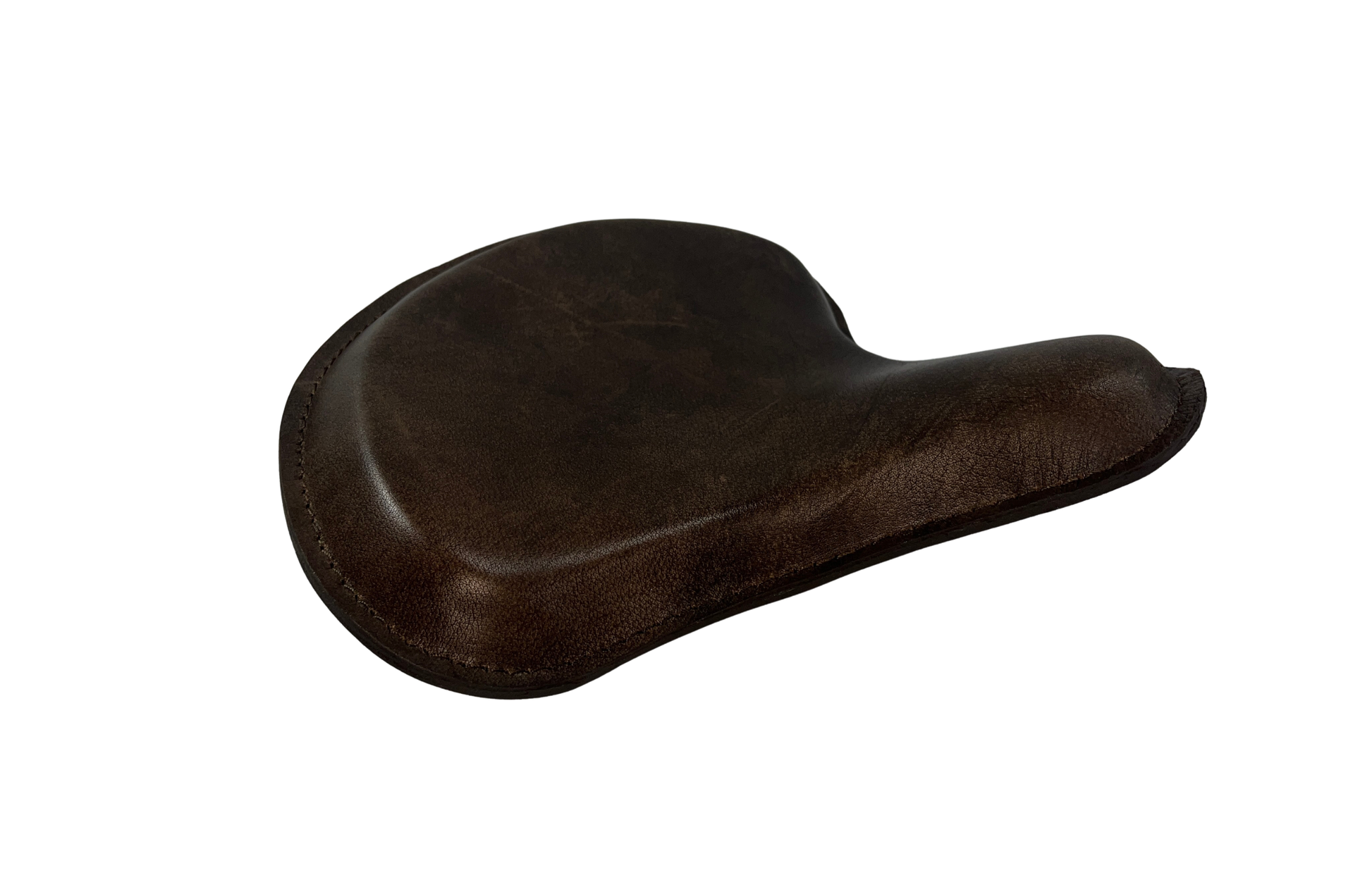 Harley Tractor Style Solo Seat Rustic Brown Genuine Leather Honda Bobber Chopper Yamaha - Champ Customs Shop