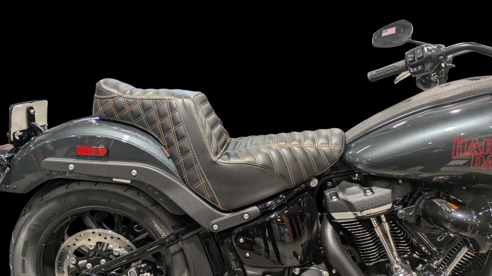 Harley-Davidson Low Rider Step-Up Stinger Seat FXLR / FXLRS-ST Reaper Tuck & Roll Champ Customs Shop