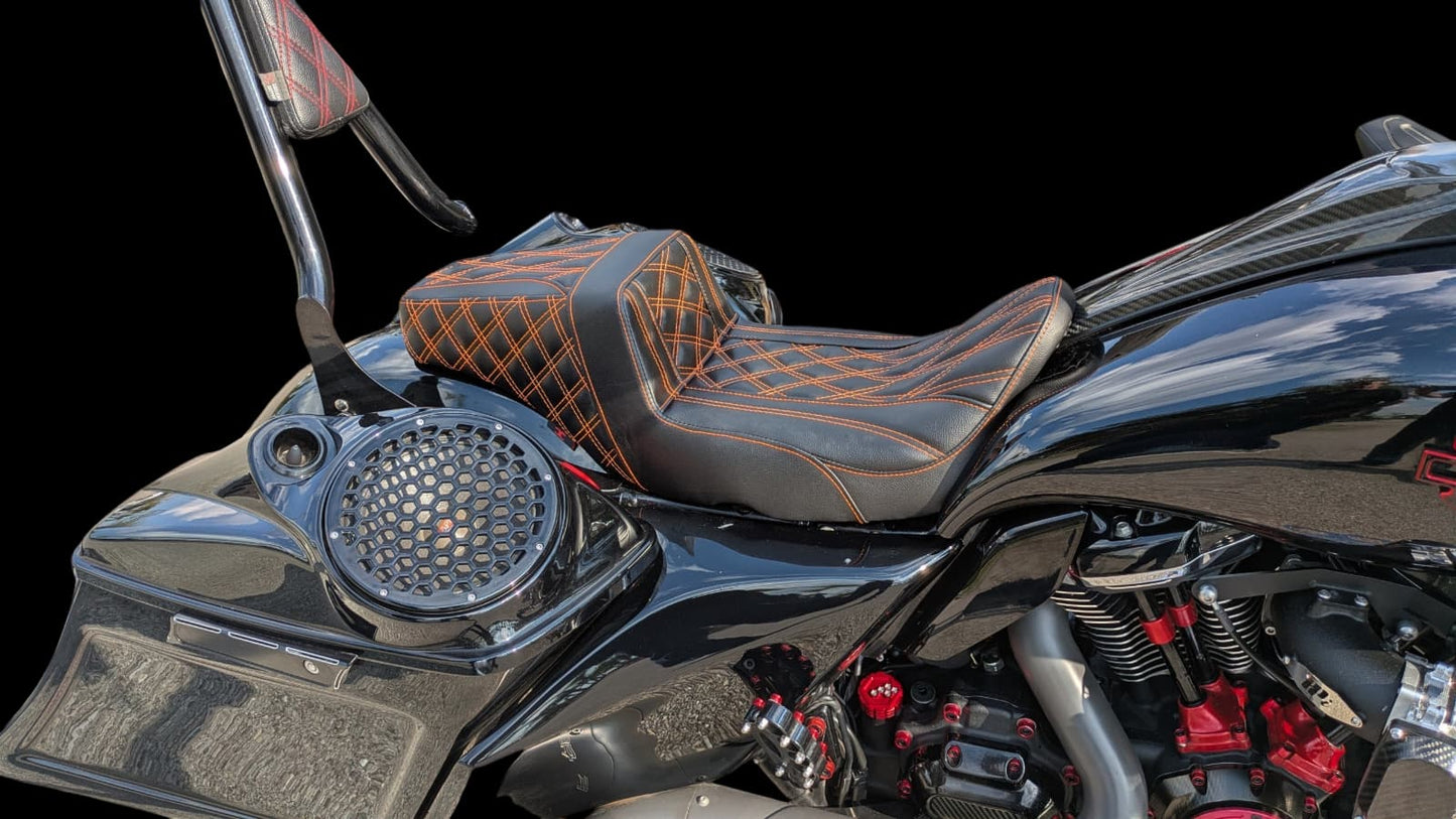 Harley Davidson Touring GEL Seat 2-Up Outlaw Electra Street Road Glide 2009-2023 Champ Customs Shop