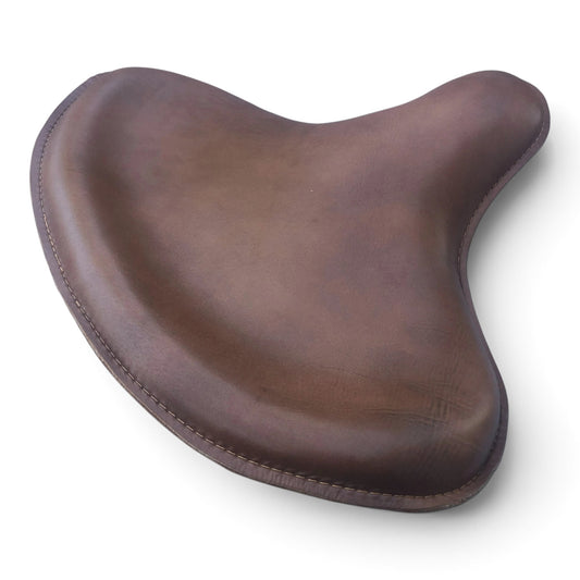 Champ Customs Shop antique brown genuine leather solo motorcycle seat for vintage Harley Panhead and Knucklehead models