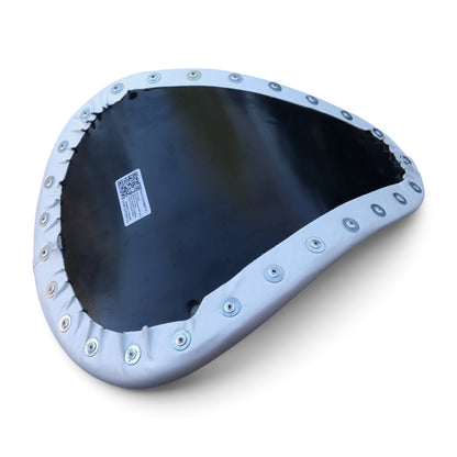 Champ Customs Shop black solo motorcycle seat with marine grade vinyl and steel base for Harley-Davidson Sportster