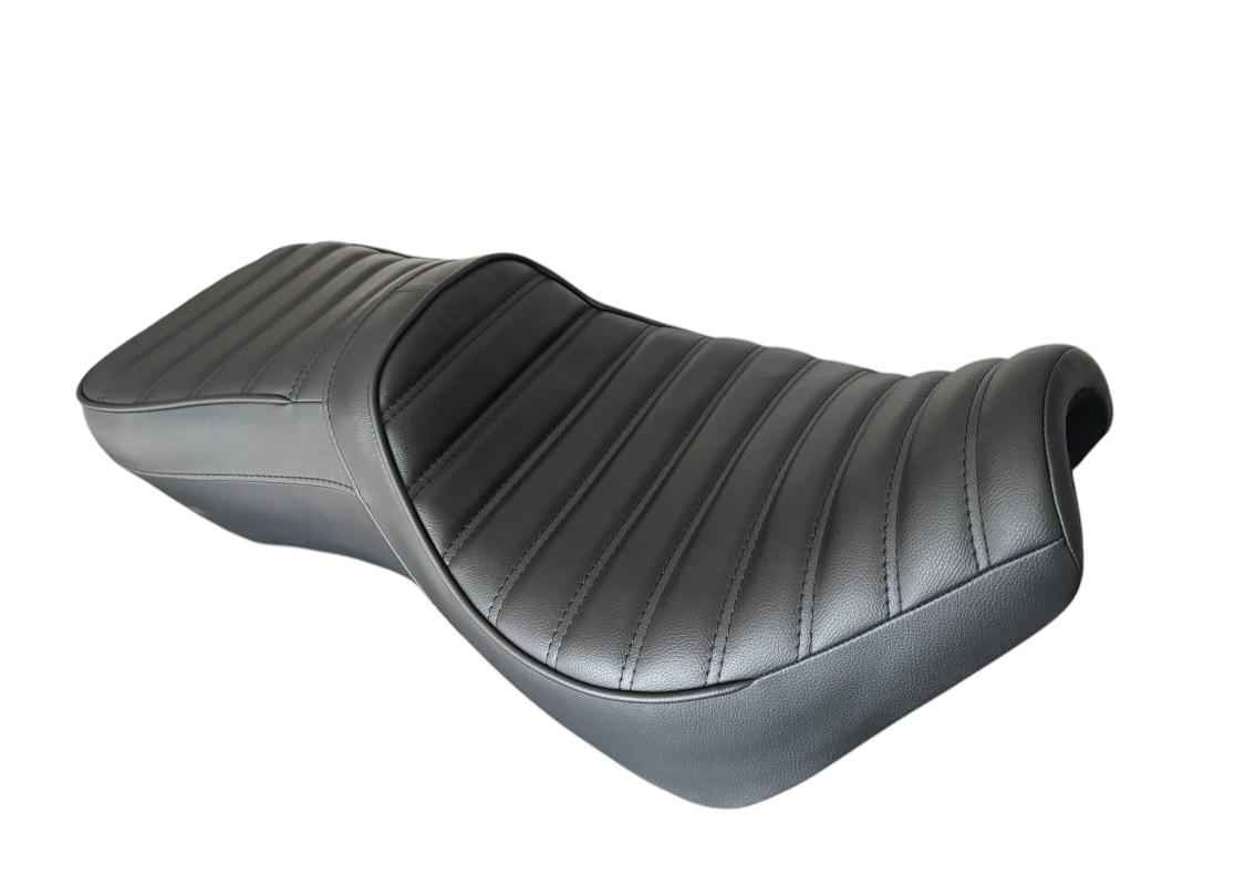 Driver and Passenger Comfort Dual gel seat with tuck and roll double stitching for Honda Rebel 1100 motorcycle