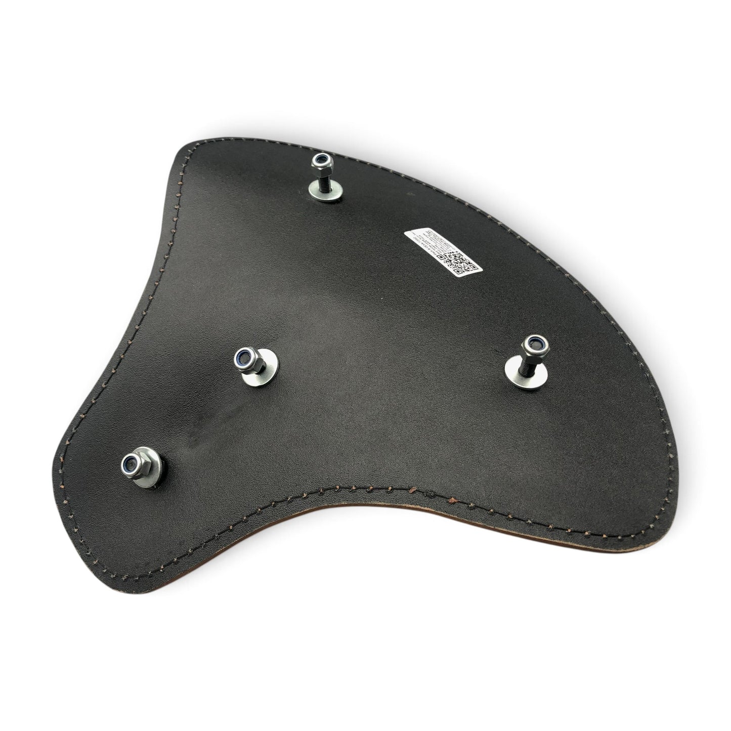 Underside of a Harley Tractor Style Solo Seat Genuine Tan Leather for Honda Bobber Chopper Yamaha