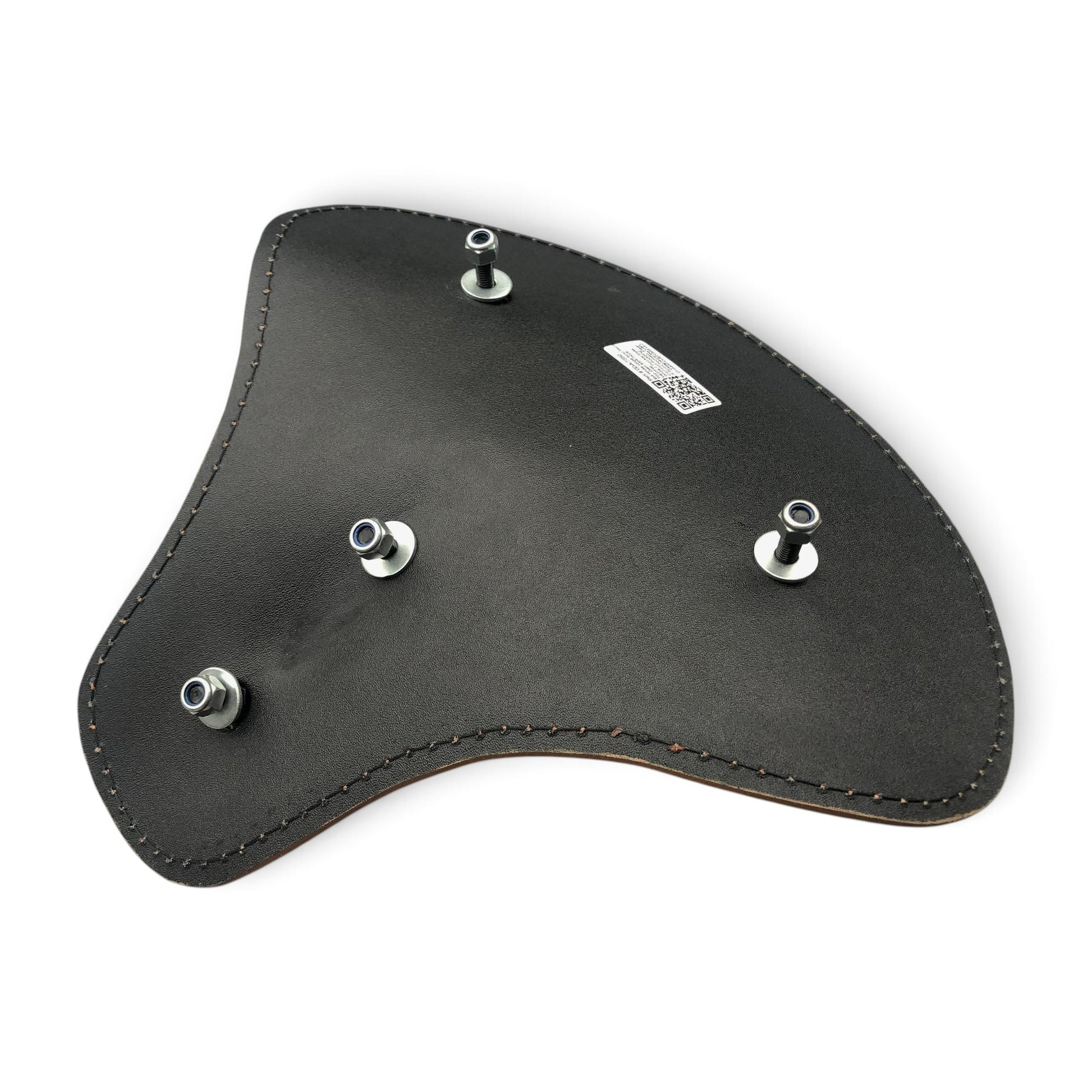 Underside of a Harley Tractor Style Solo Seat Genuine Tan Leather for Honda Bobber Chopper Yamaha