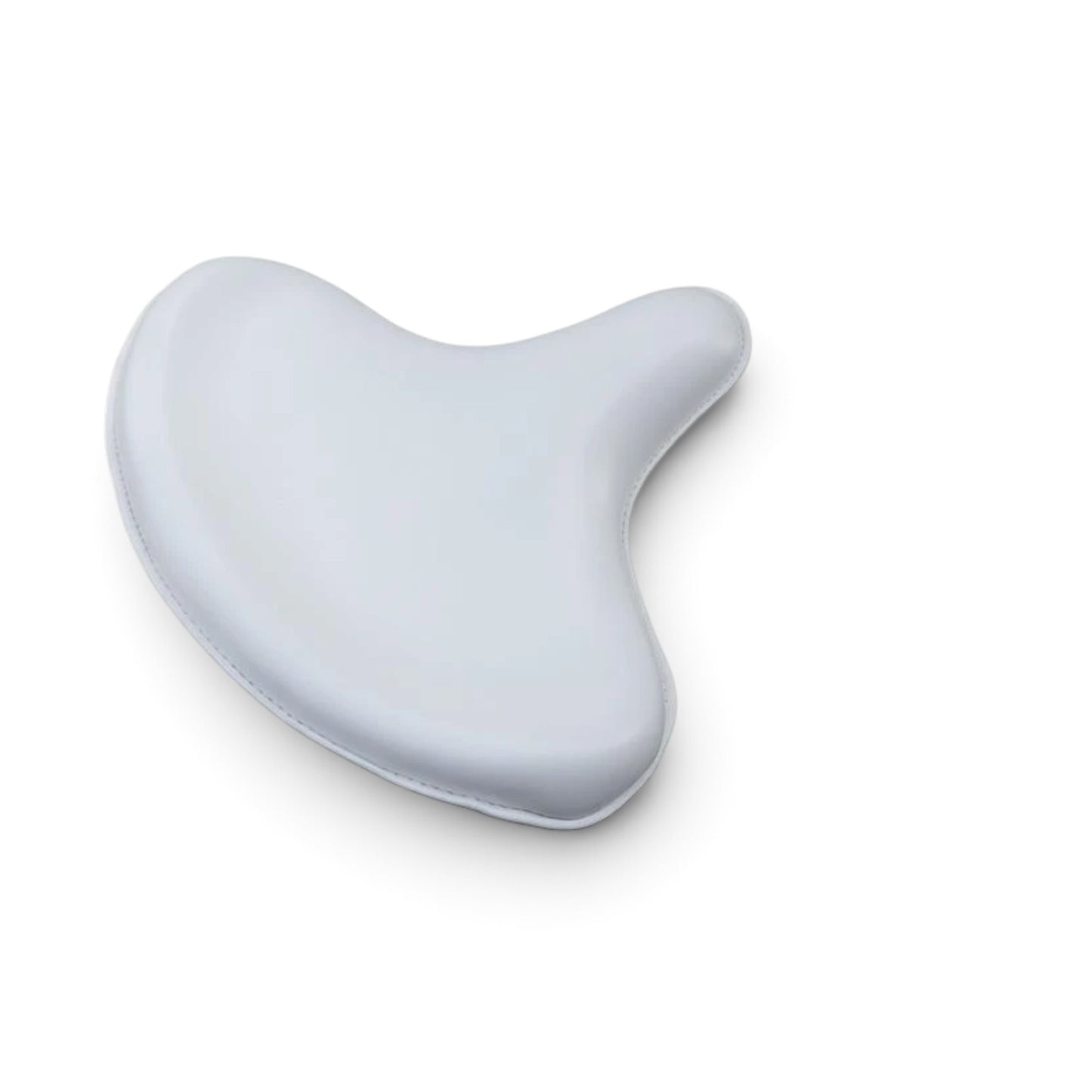Champ Customs Shop white genuine leather solo motorcycle seat with a deep dish ribbed design for vintage Harley bikes.