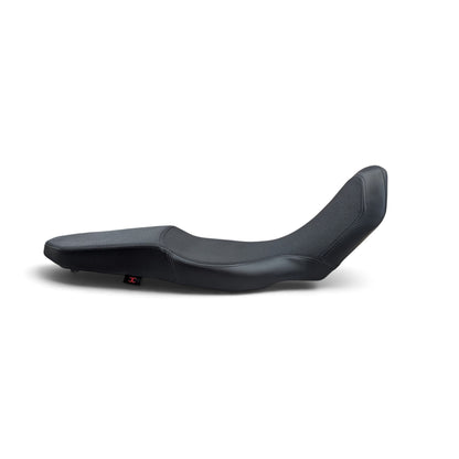Yamaha Tenere 700 black dual gel seat with full gripper top and marine-grade vinyl side view