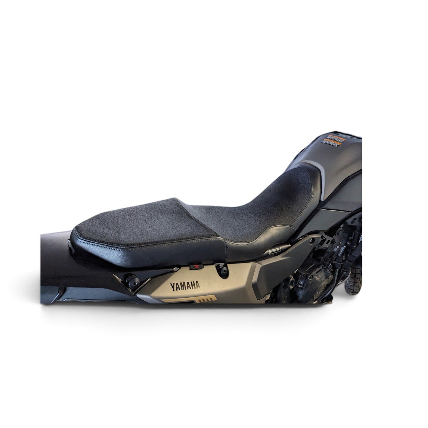 Champ Customs Shop black gel seat for Yamaha Tenere 700 with full gripper top and ergonomic molded foam design
