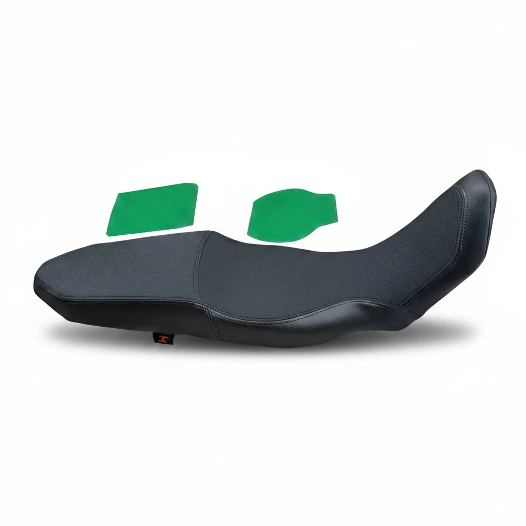 Adventure Pro gel seat for Yamaha Tenere 700 with black full gripper vinyl and dual gel inserts