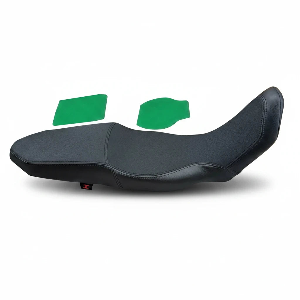 Yamaha Tenere 700 Adventure Pro gel seat with black full gripper vinyl and dual gel inserts